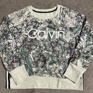 Calvin Klein Performance Gray Floral Sweater